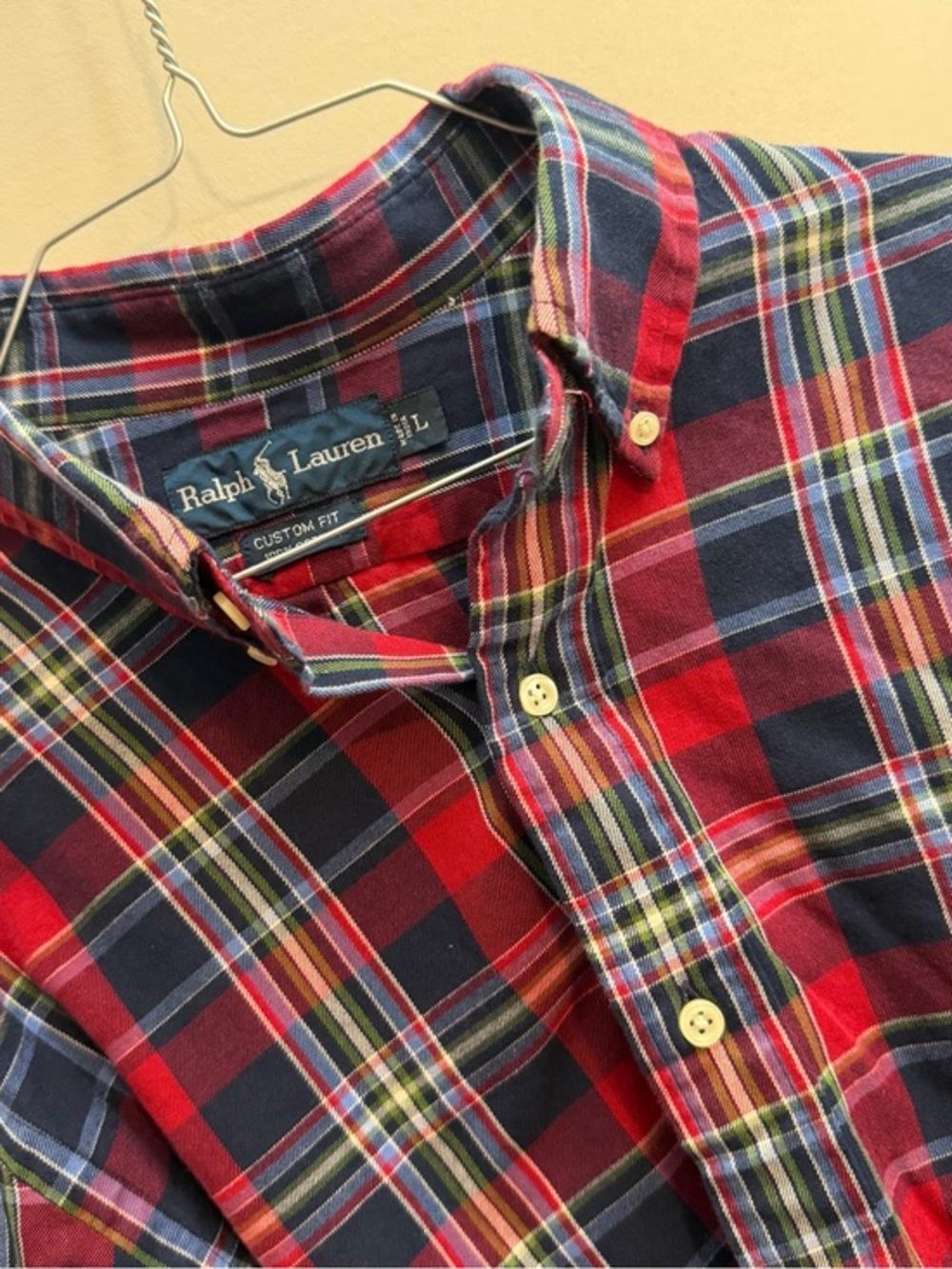 Ralph Lauren comfort fit Plaid Button-Down Shirt large